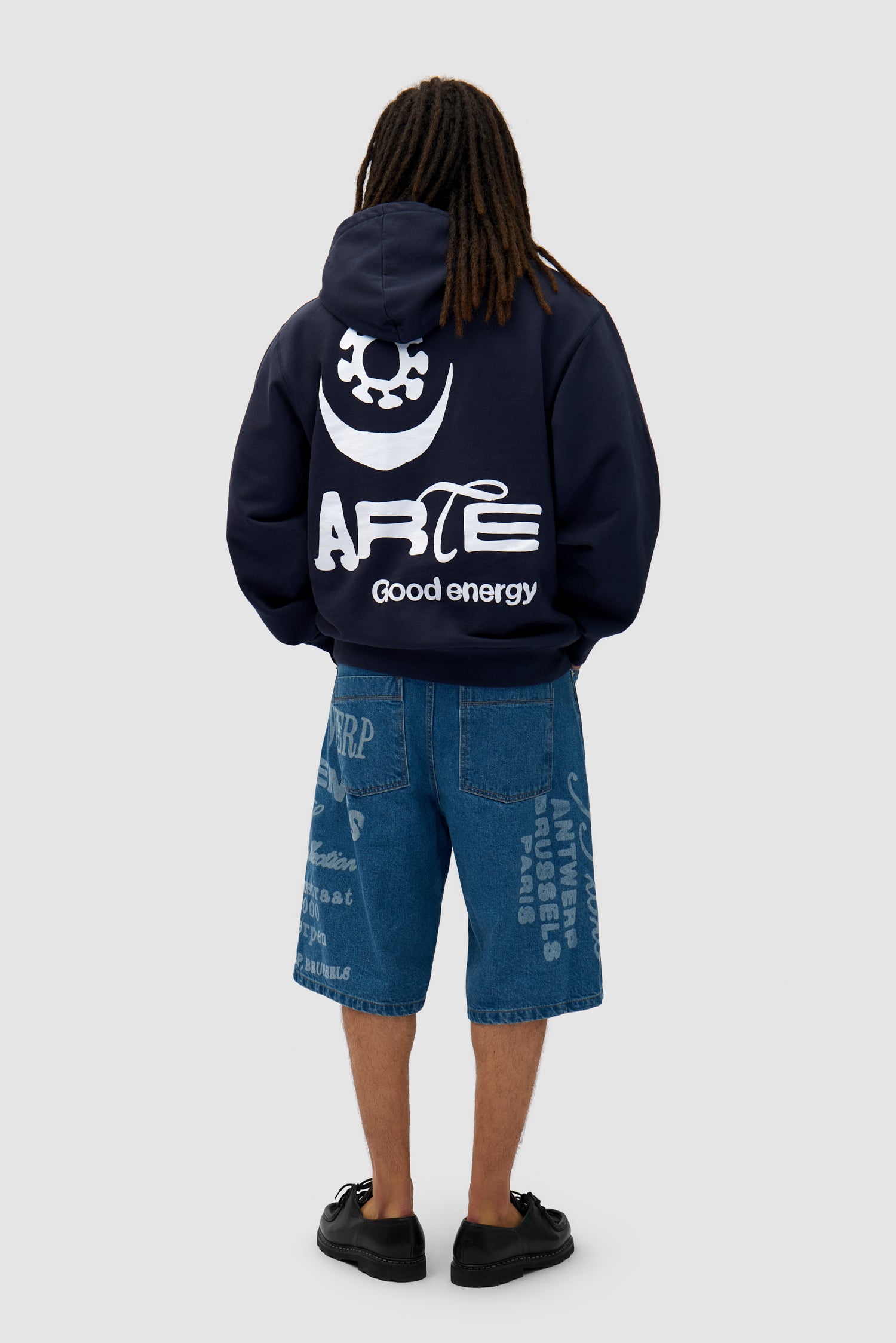 Back Sun & Moon Hoodie - Navy