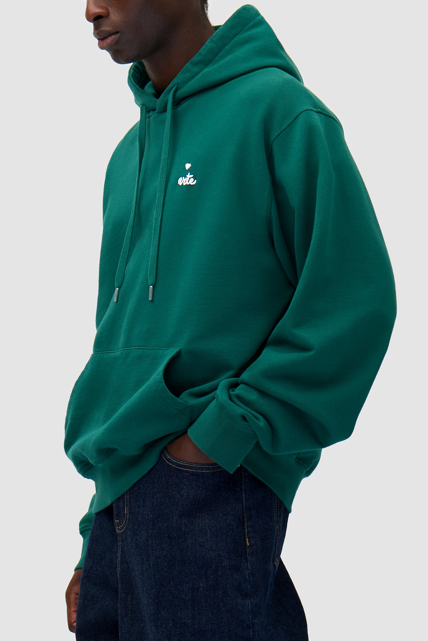 Sweat à capuche avec logo en forme de cœur - Vert