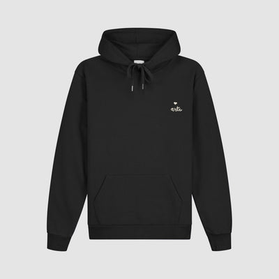 Sweat à capuche avec logo en forme de cœur - Noir