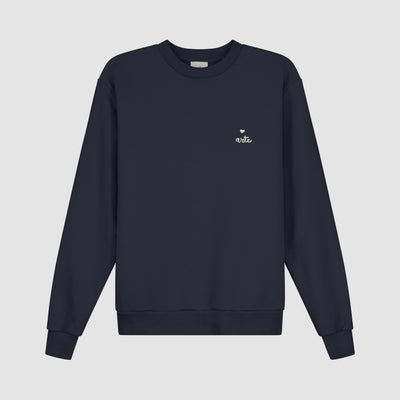 Heart Crewneck - Navy