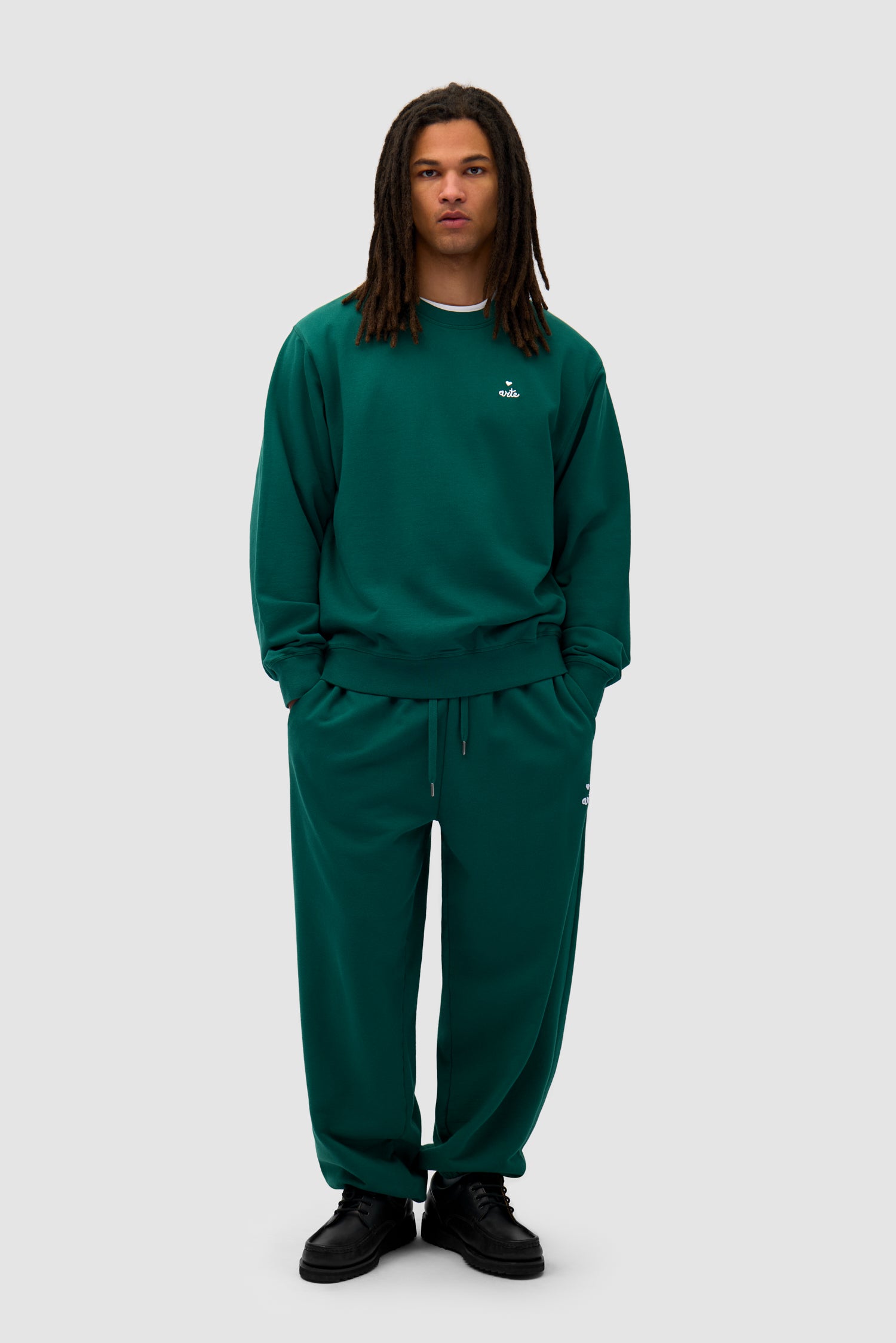 Pantalon de survêtement avec logo en forme de cœur - Vert