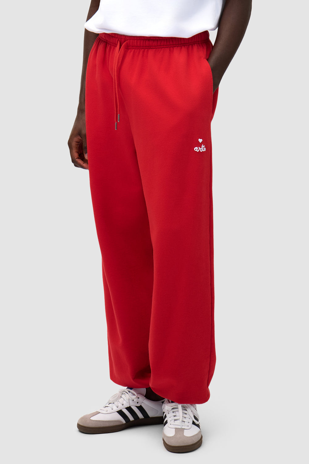 Pantalon de survêtement avec logo en forme de cœur - Rouge