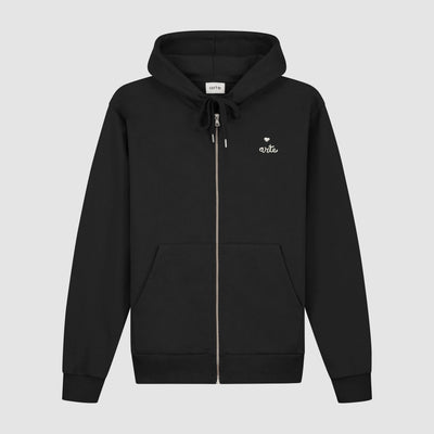Sweat à capuche zippé Heart - Noir