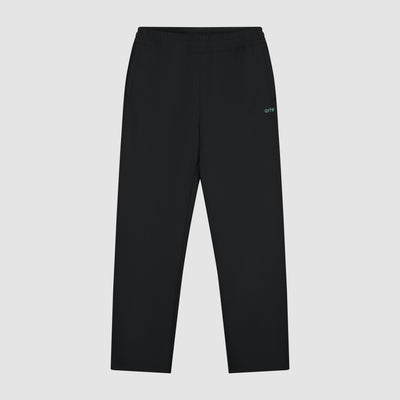 Pantalon en polyester à logo vert - Noir