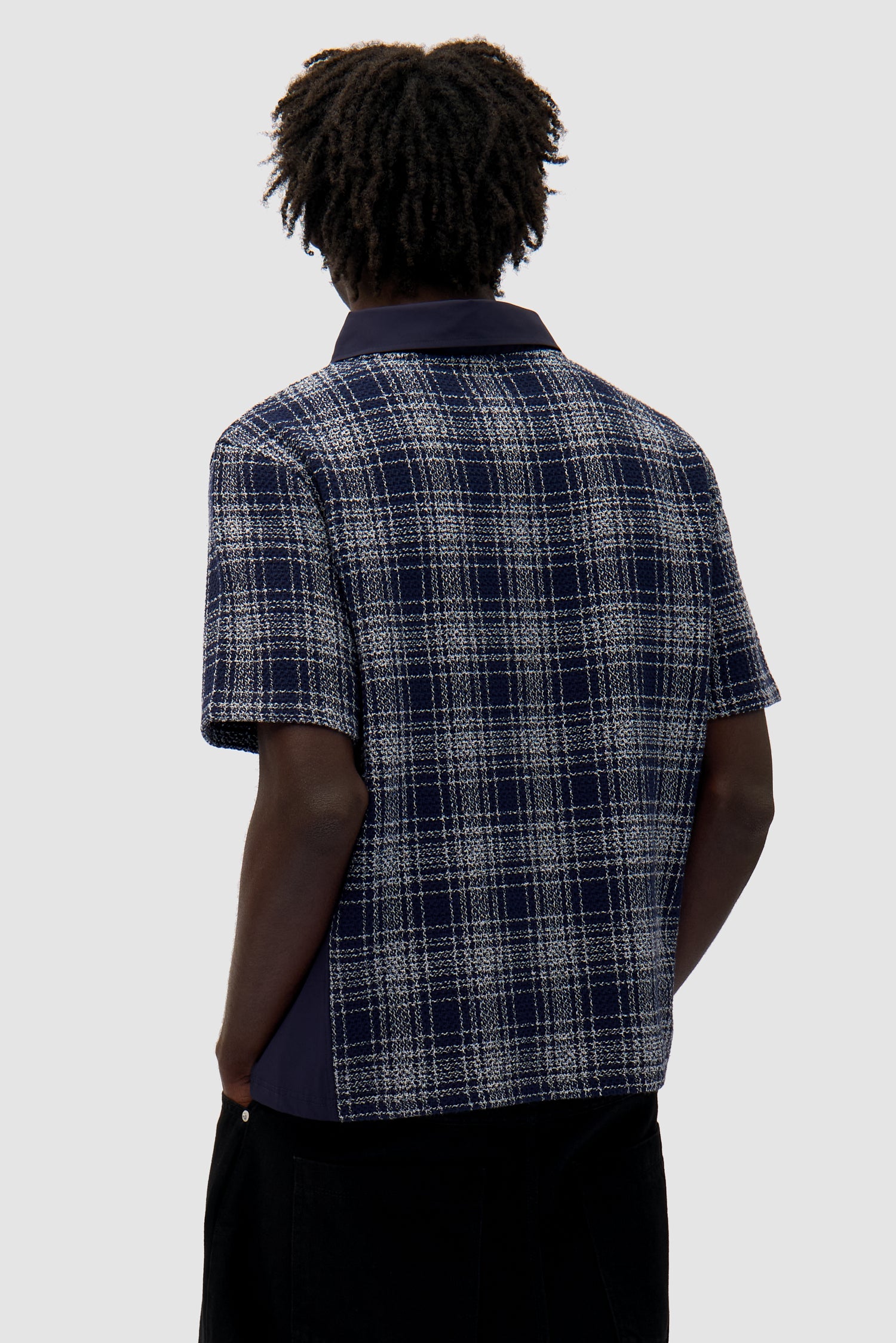 Square Collar T-shirt - Plaid