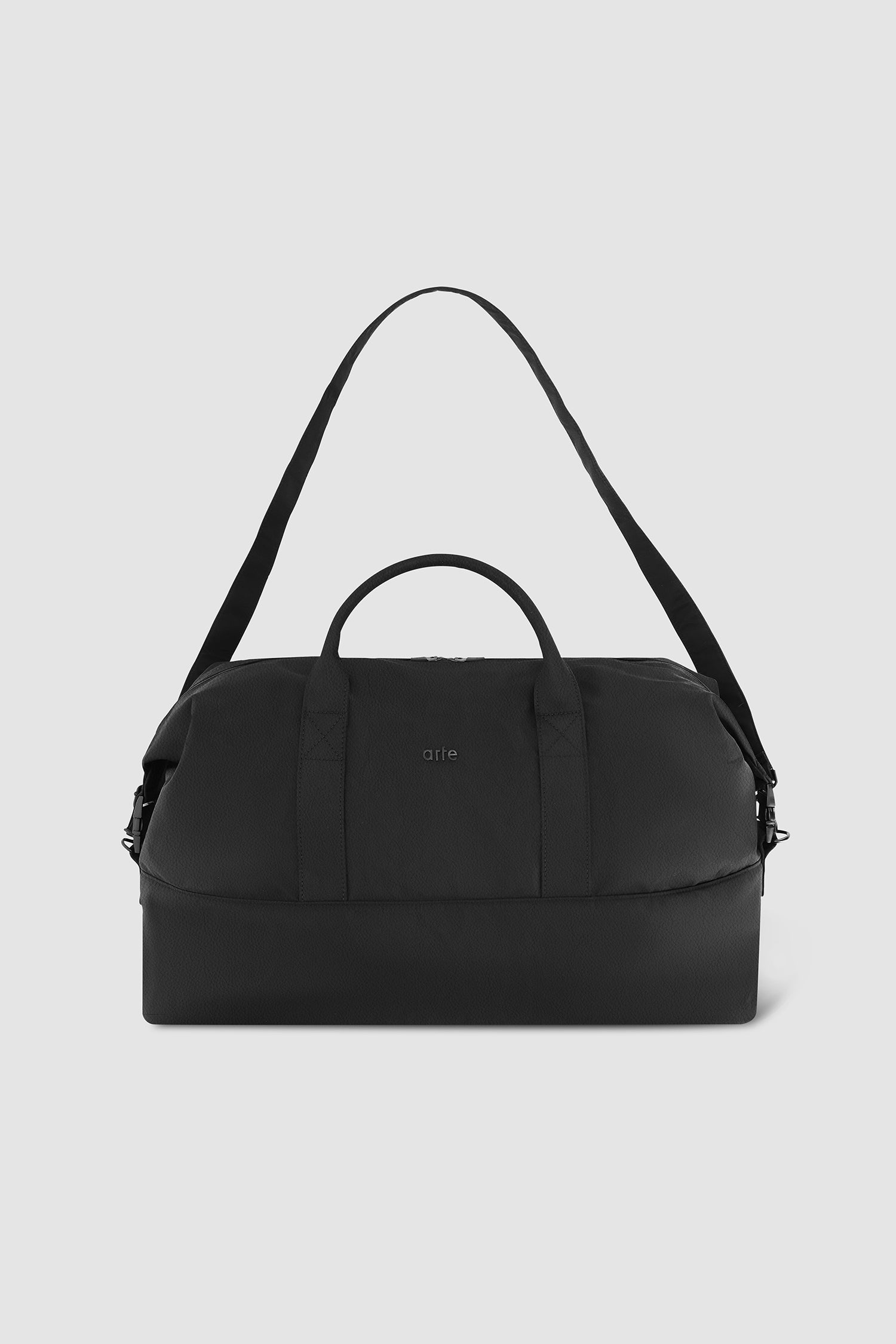 Sac de sport en cuir véritable - Noir