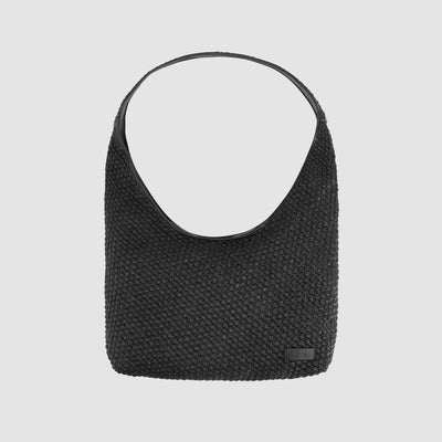 Big Braided Leather Bag - Black