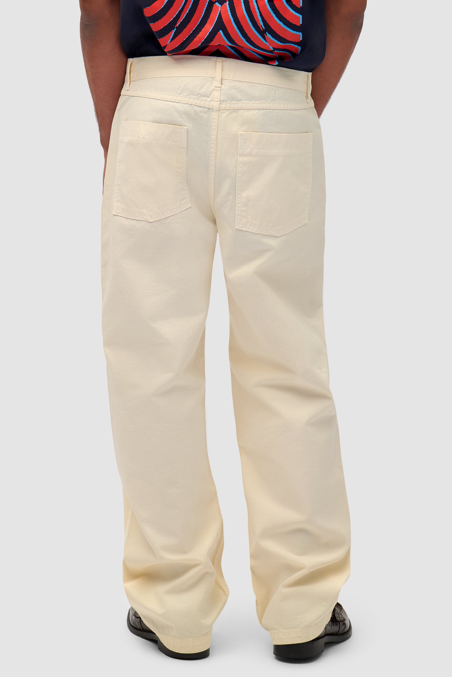 Ripstop Fabric Pants - Cream