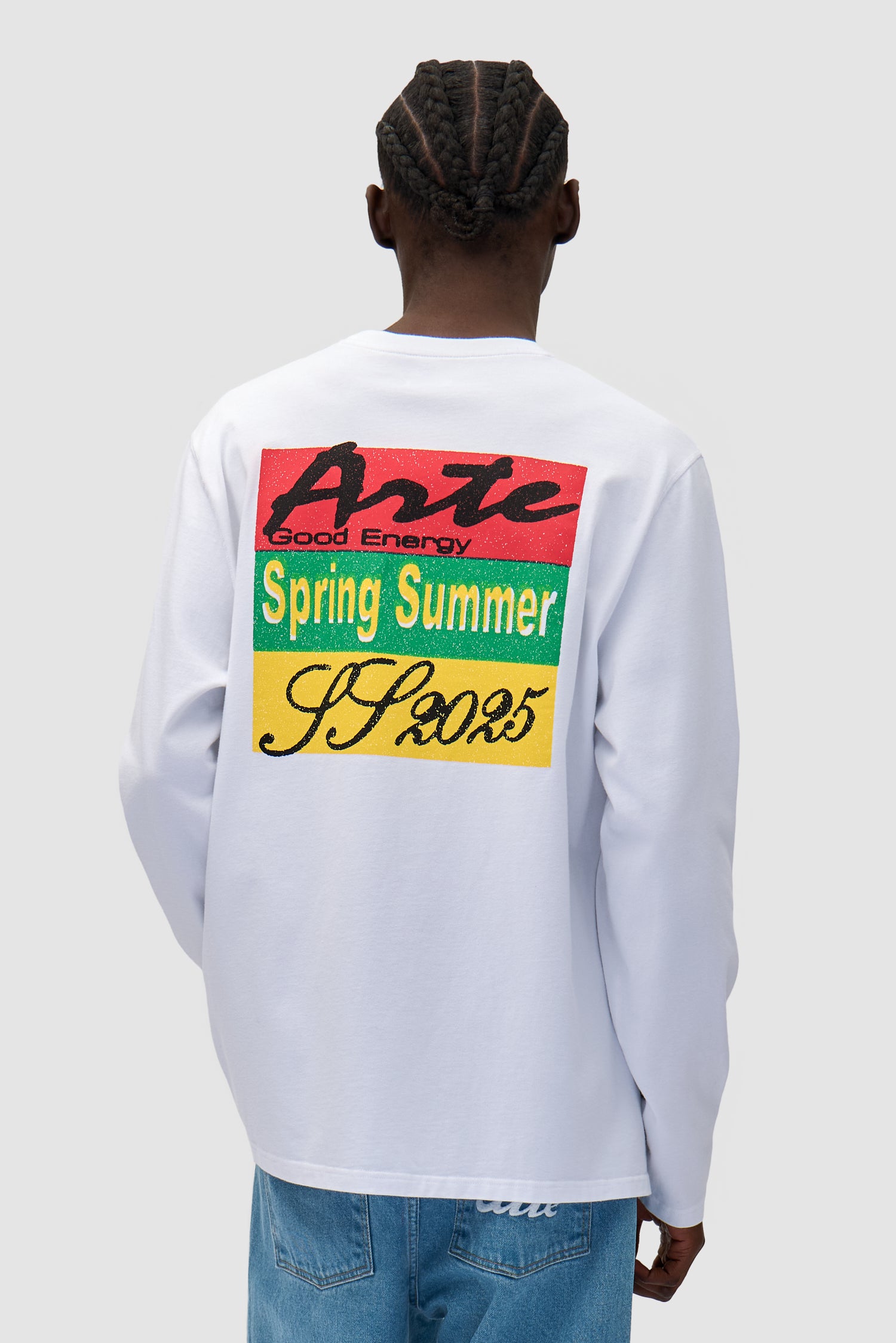 Color Print Longsleeve - White