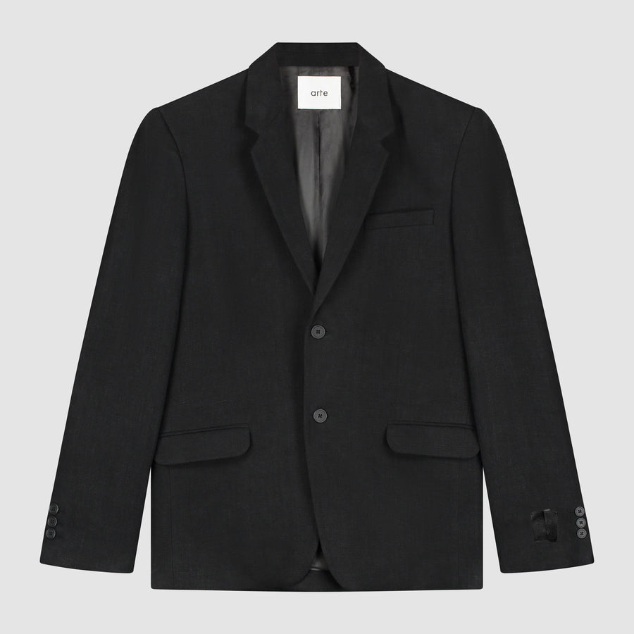 Veste de costume en lin - Noir
