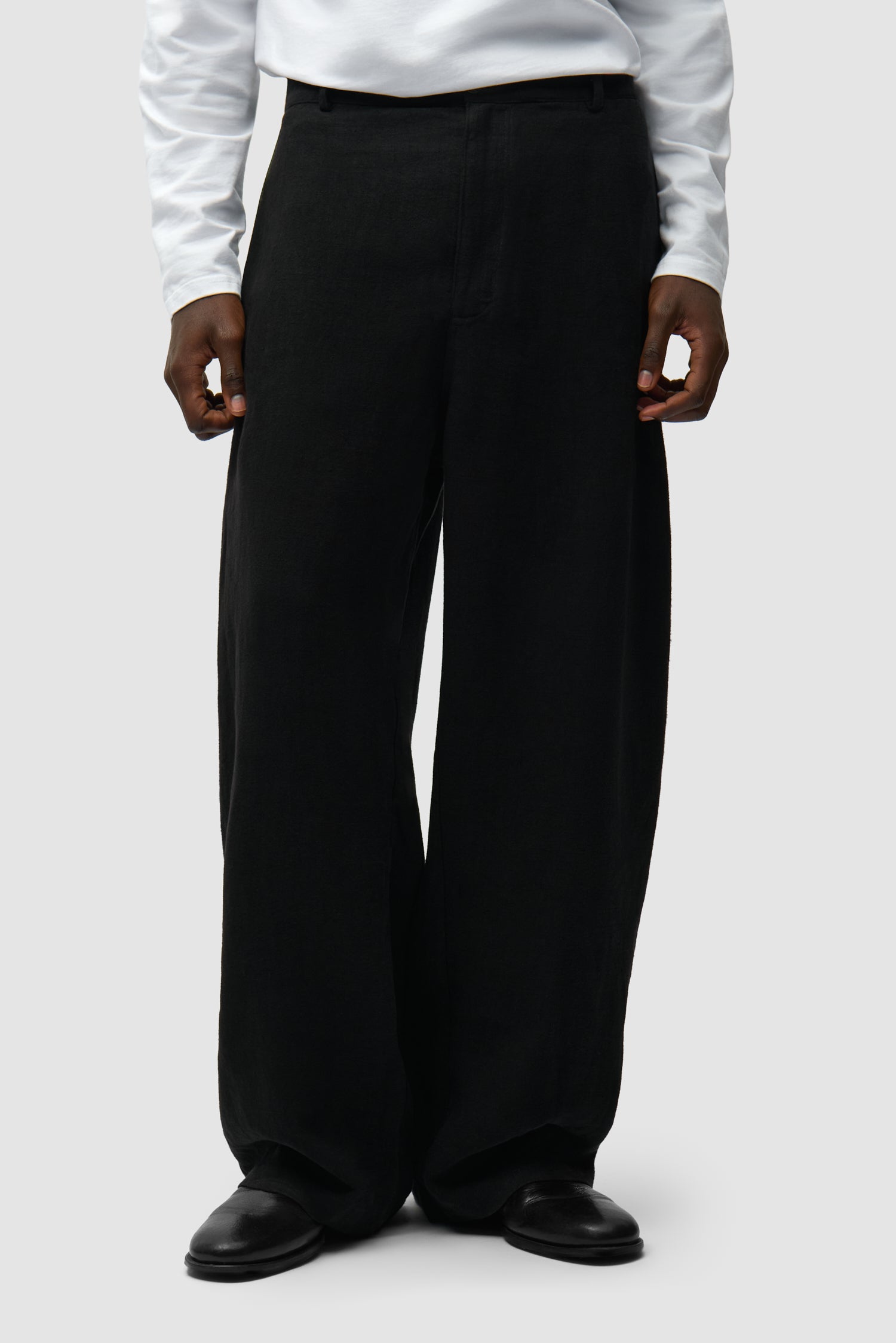 Pantalon de costume en lin - Noir