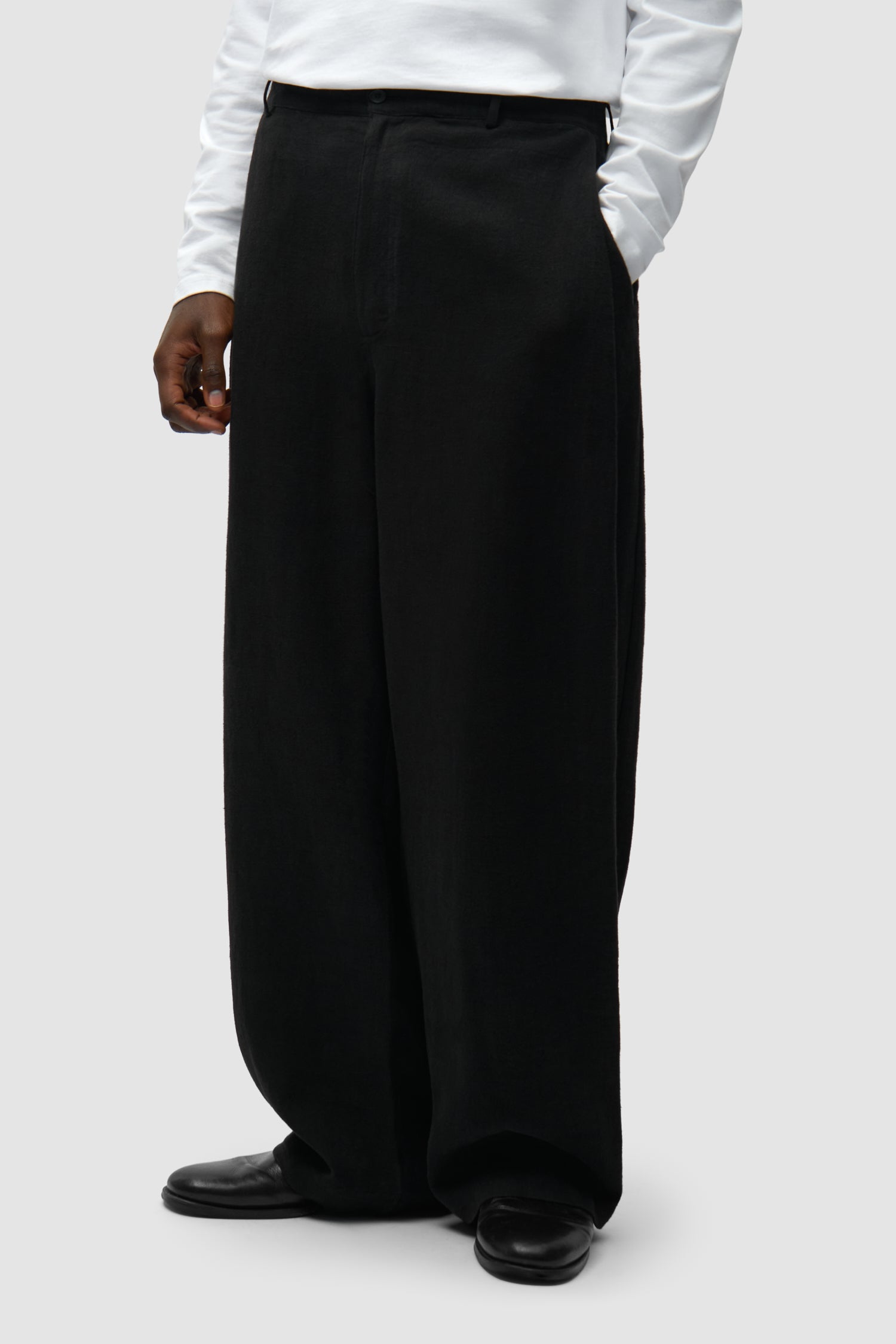 Pantalon de costume en lin - Noir