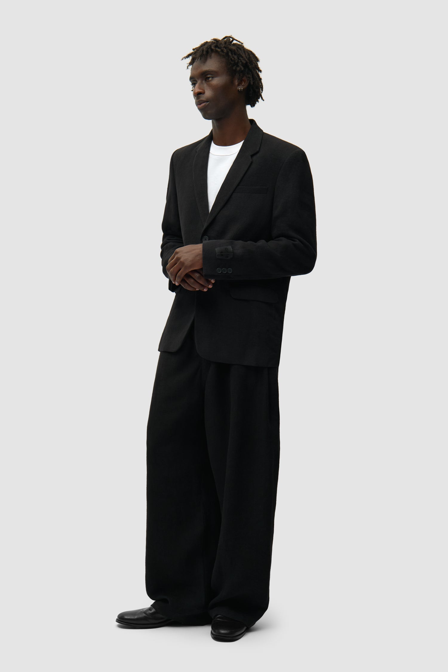 Pantalon de costume en lin - Noir