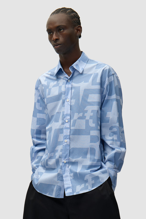 Allover Shirt in Allover Print worn by a model, half-body front view