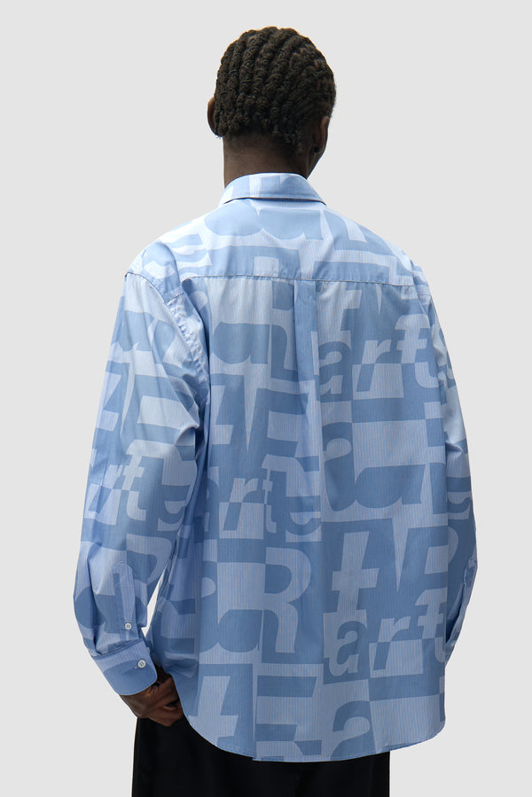 Allover Shirt in Allover Print worn by a model, half-body back view