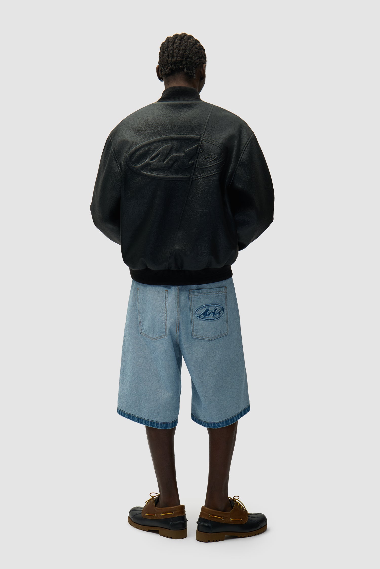 Veste universitaire en cuir - Noir