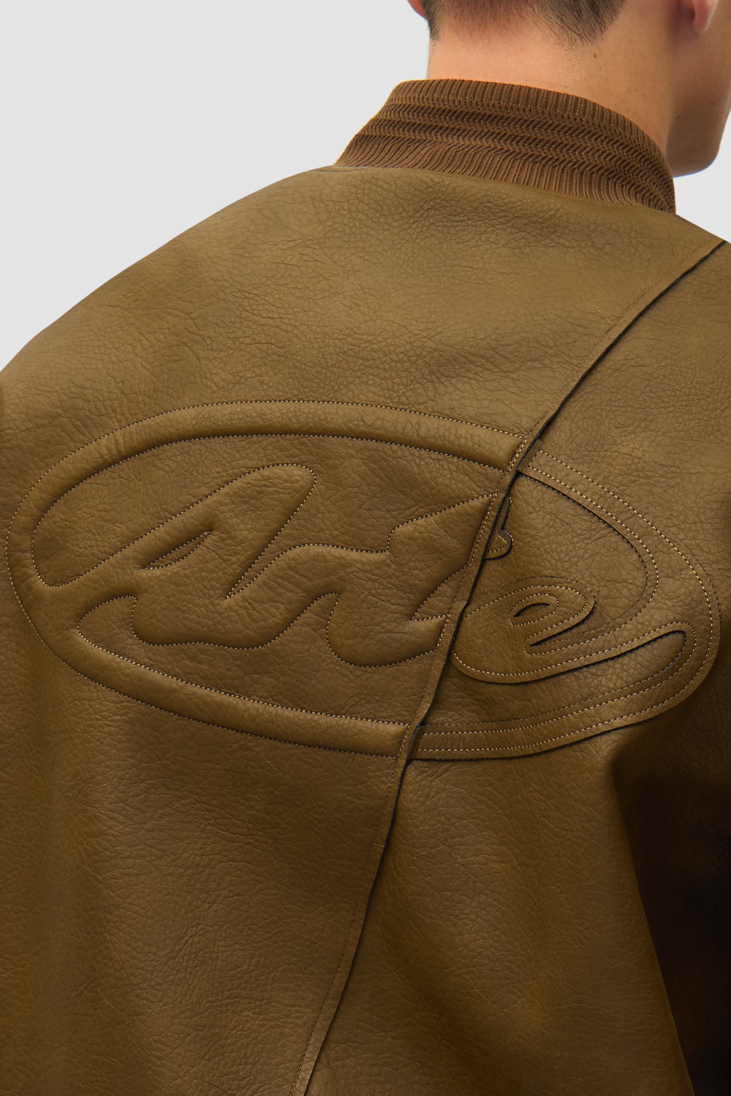 Veste universitaire en cuir - Marron