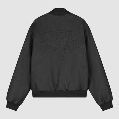Veste universitaire en cuir - Noir