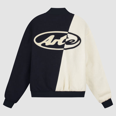 Veste universitaire en laine - Bleu/Blanc