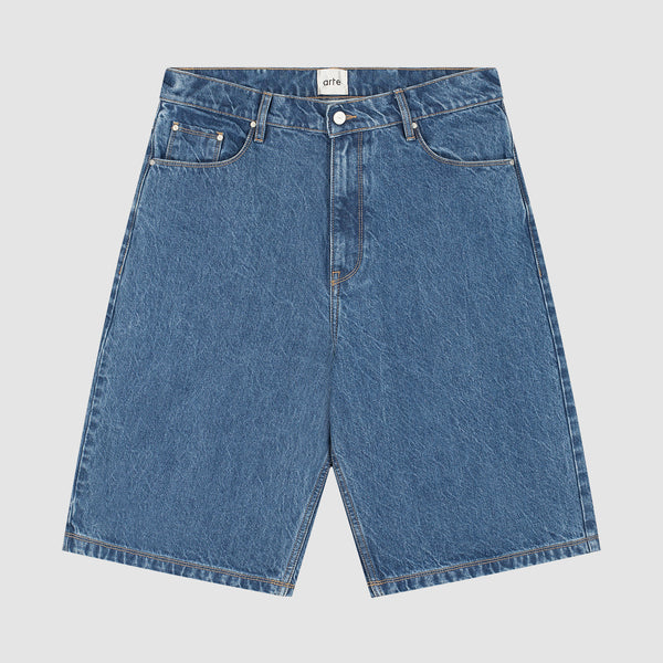 Round pocket Denim Shorts
