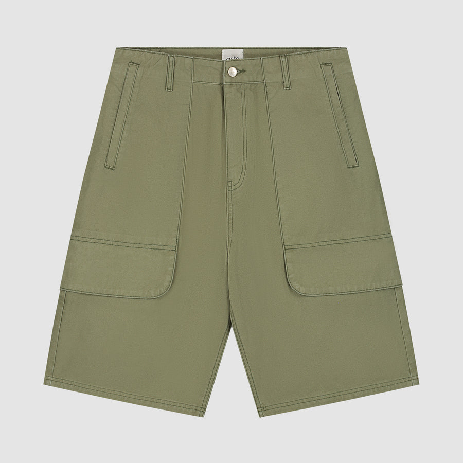 Canvas Cargo Shorts - Green