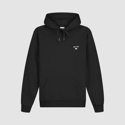 Sweat à capuche avec logo en forme de cœur - Noir
