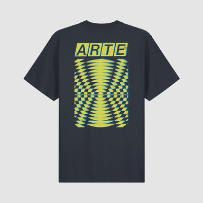 T-shirt à dos imprimé abstrait - Bleu marine
