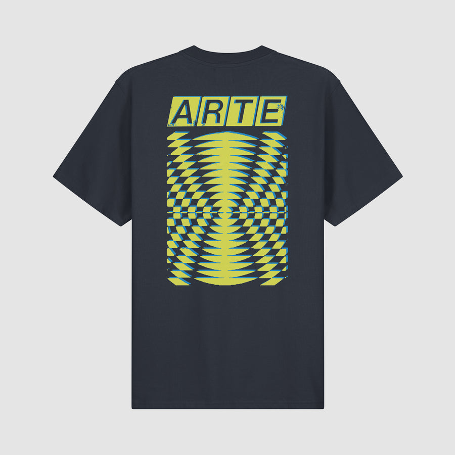 Abstract Back Print T-shirt - Navy