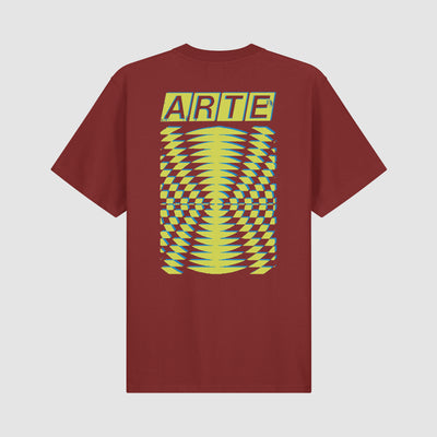 T-shirt à motif abstrait au dos - Bordeaux