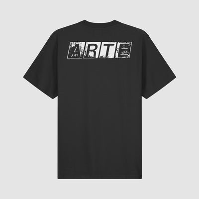 T-shirt imprimé délavé au dos - Noir