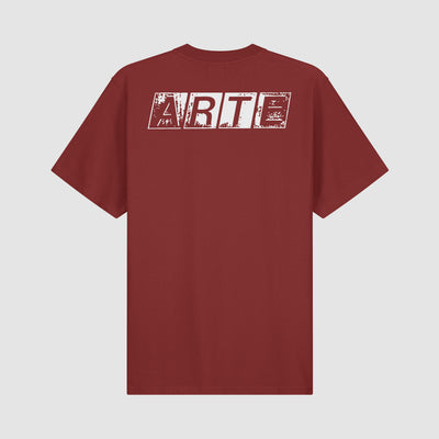 T-shirt imprimé dos délavé - Bordeaux