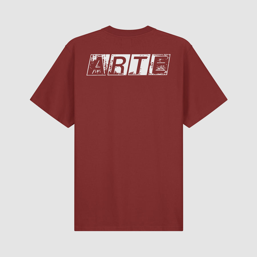 T-shirt imprimé dos délavé - Bordeaux