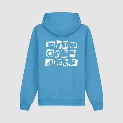 Sweat à capuche avec logo multi-couches dans le dos - Bleu