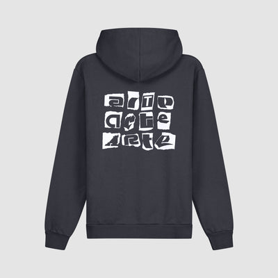 Sweat à capuche avec logo multi-couches dans le dos - Bleu marine