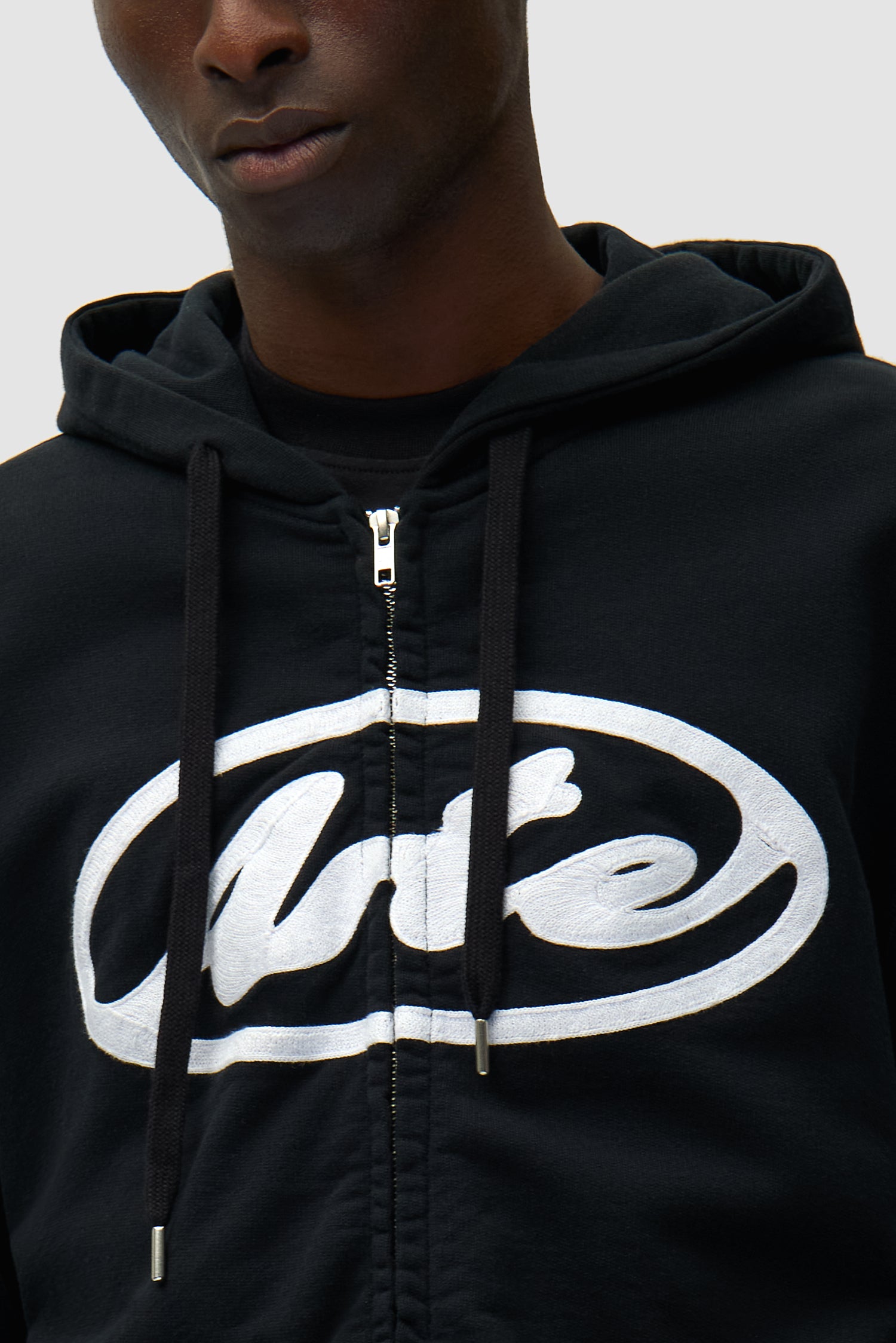 Sweat à capuche zippé avec logo cercle - Noir
