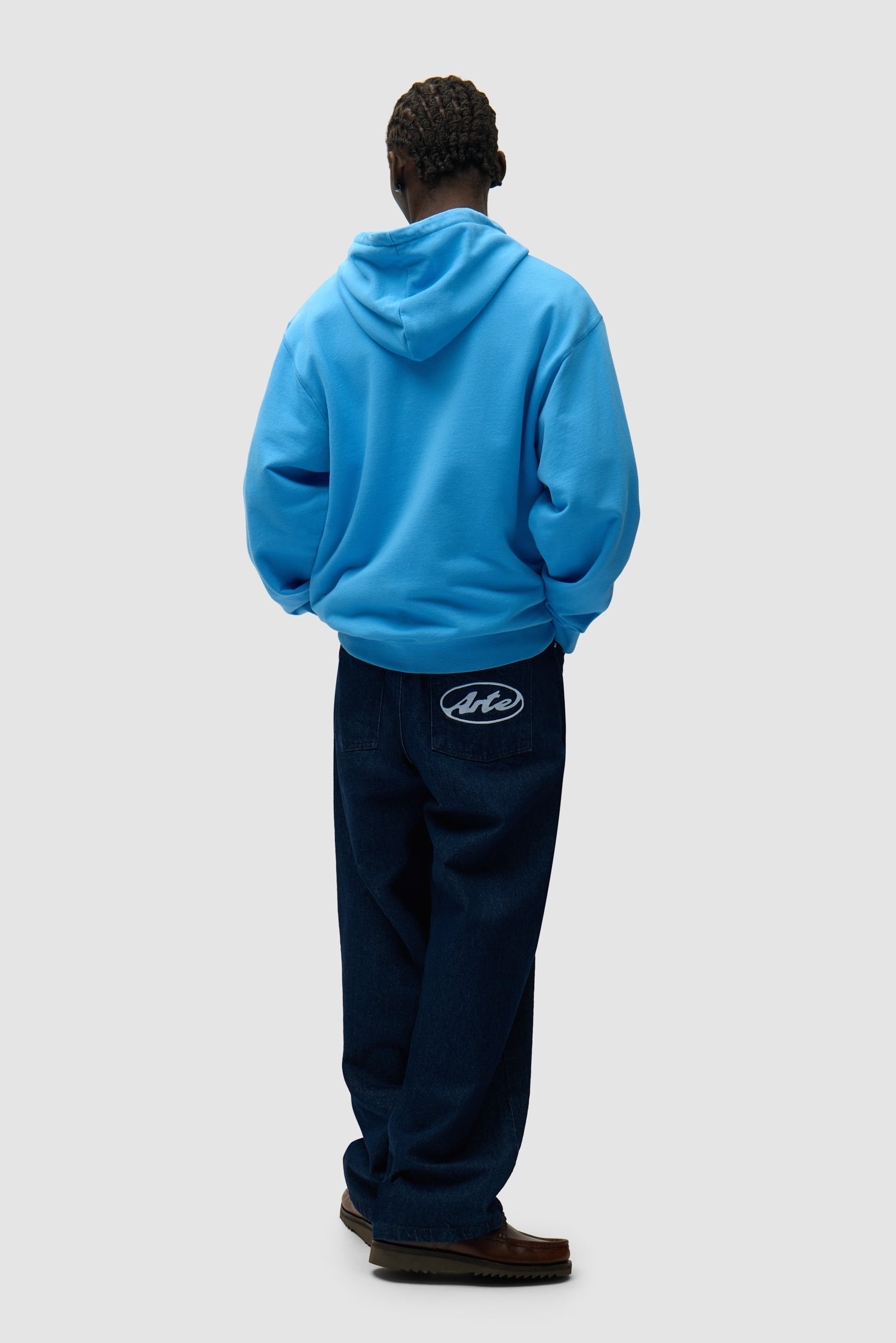 Sweat à capuche zippé avec logo circulaire - Bleu