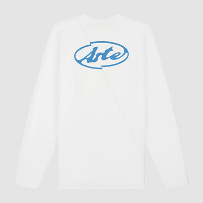 T-shirt à manches longues avec logo cercle dans le dos - Blanc