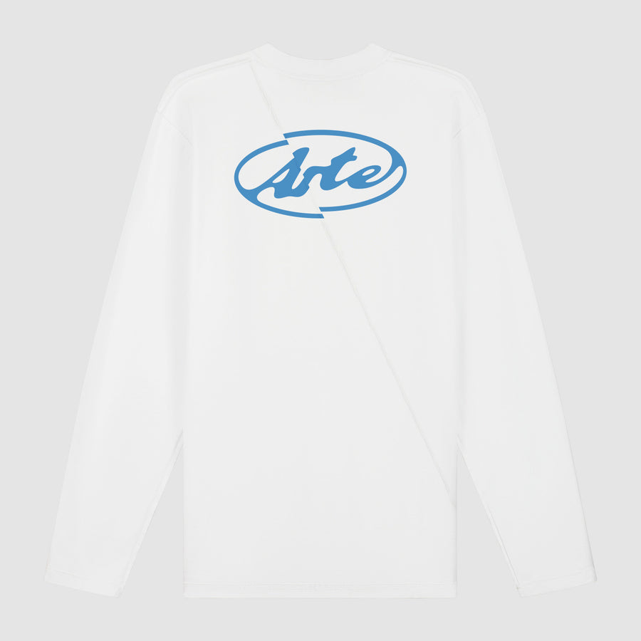 T-shirt à manches longues avec logo cercle dans le dos - Blanc