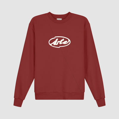 Pull brodé avec logo cercle - Bordeaux