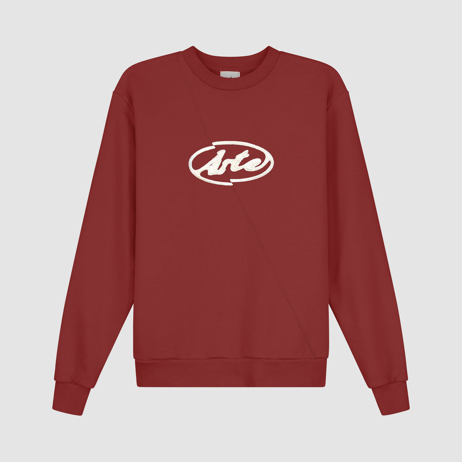 Pull brodé avec logo cercle - Bordeaux