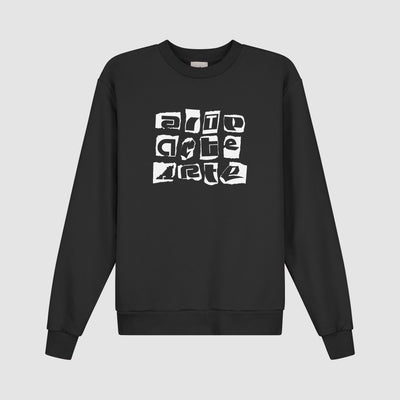 T-shirt à col rond multi-logos - Noir