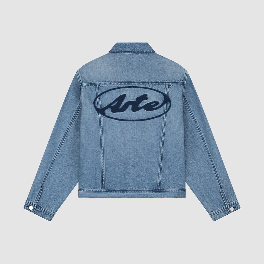 Veste en jean avec logo cercle - Denim Bleach