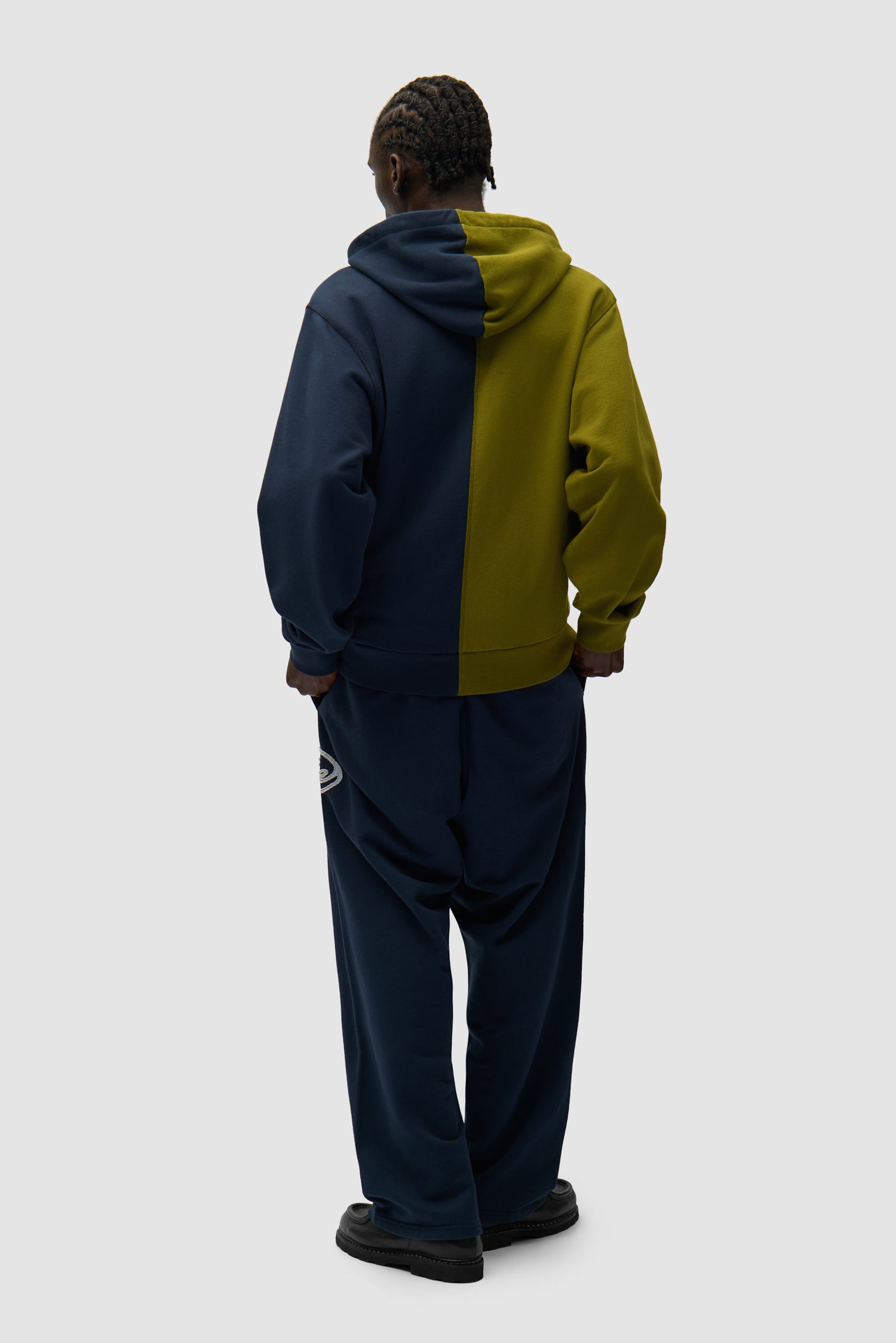 Sweat à capuche zippé Split Patch - Vert/Bleu marine