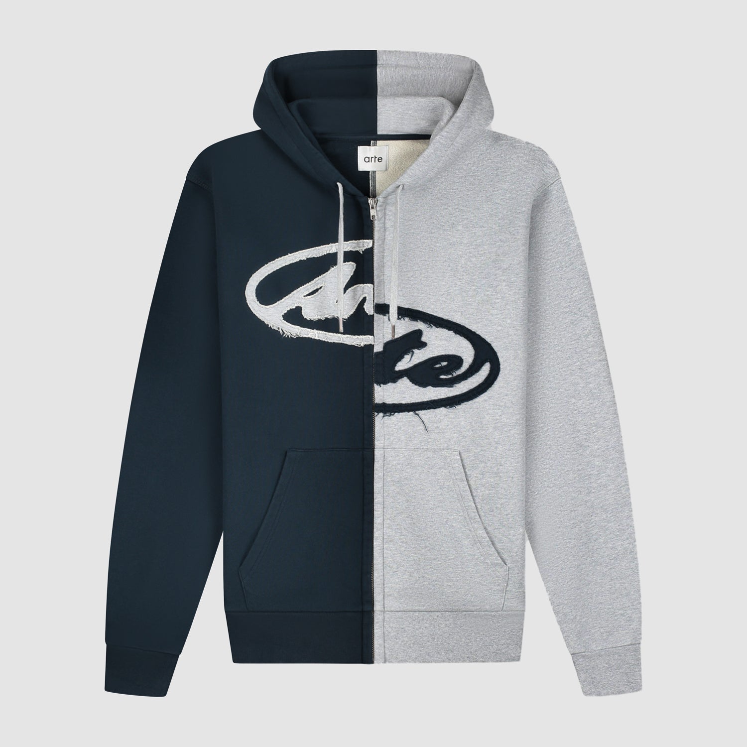 Split Patch Zip Hoodie - Green/Navy – Arte Antwerp