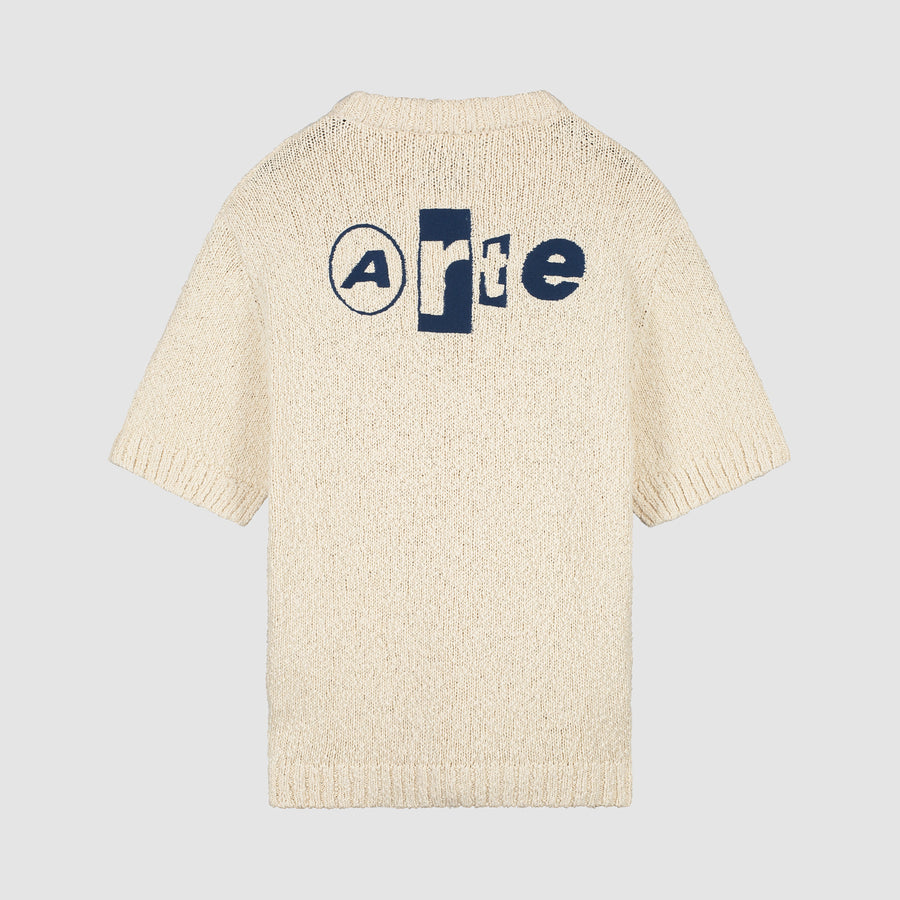 Back graphic Knit T-shirt - Cream