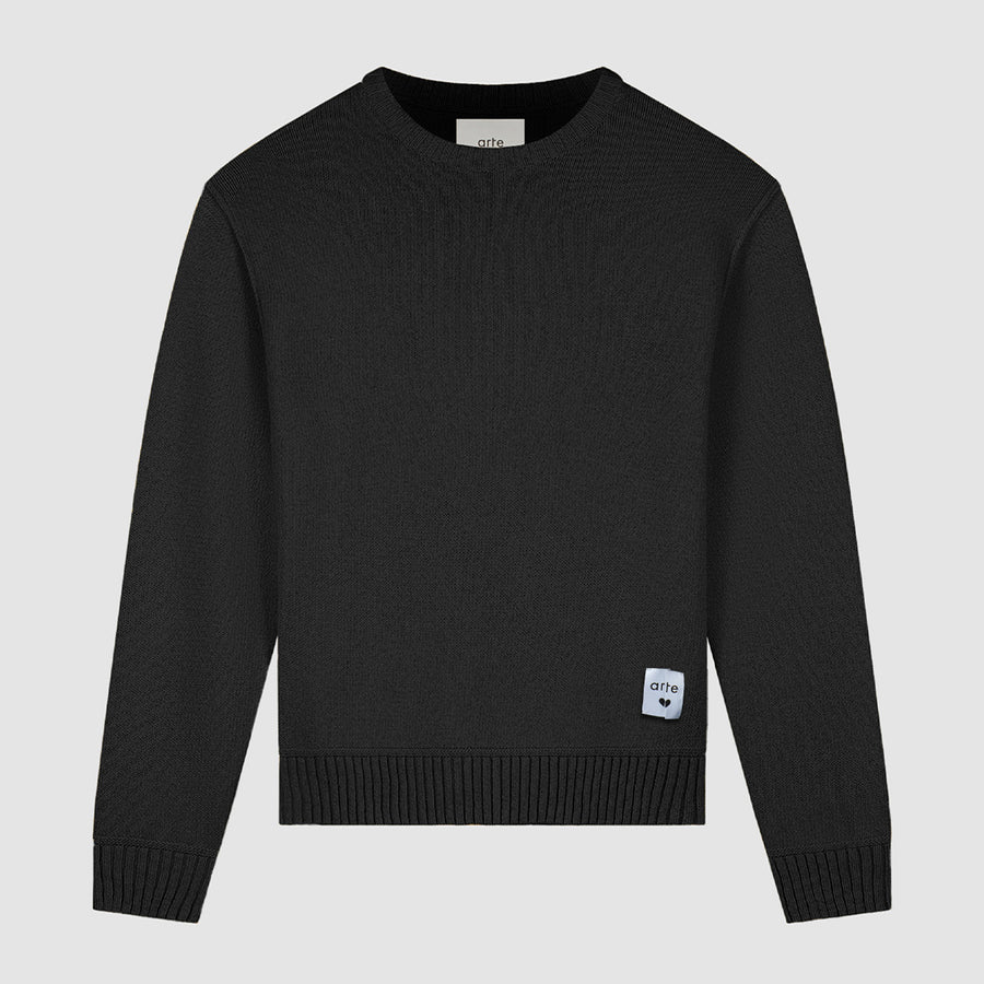 Étiquette réversible en tricot - Noir