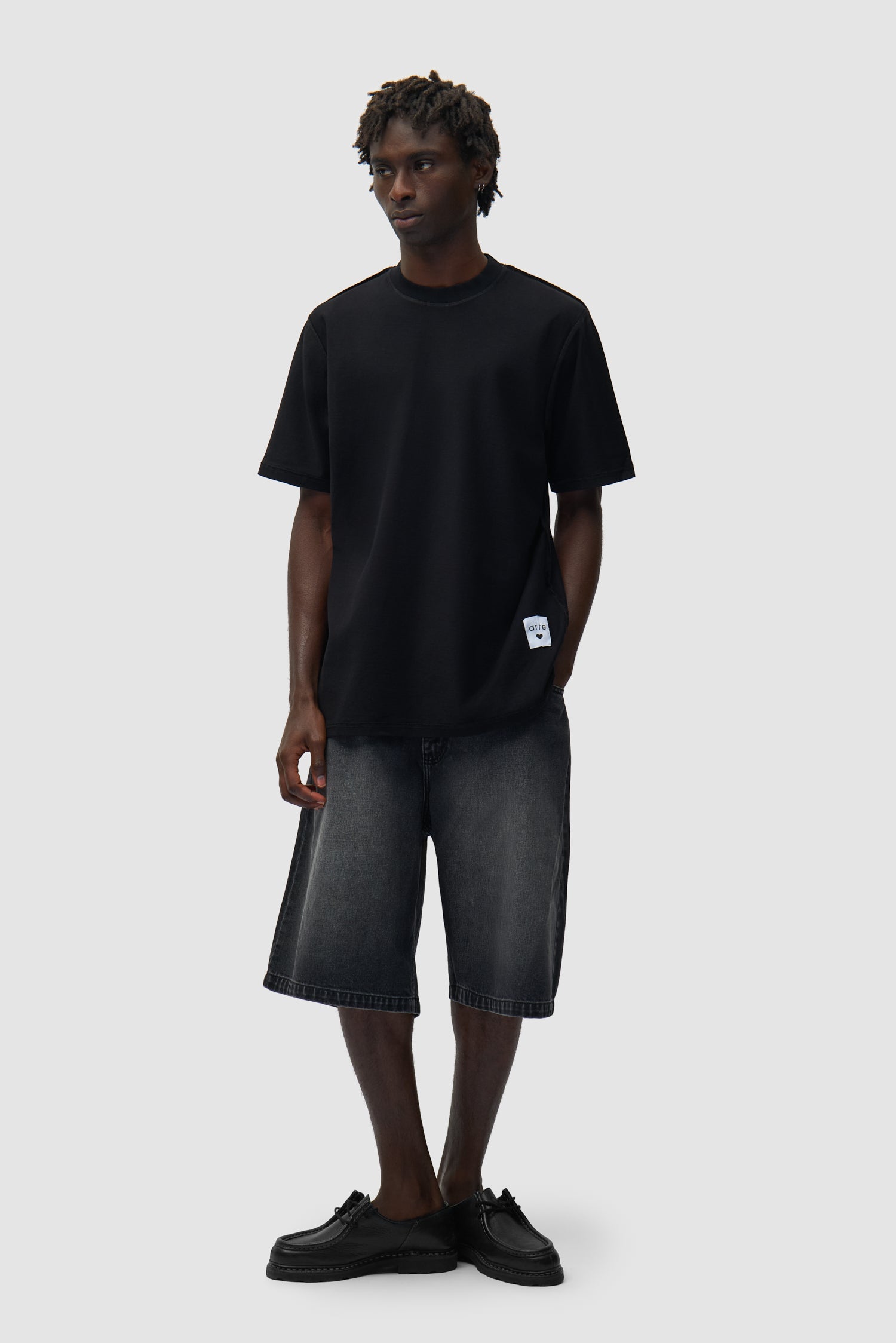 T-shirt à étiquette réversible - Noir