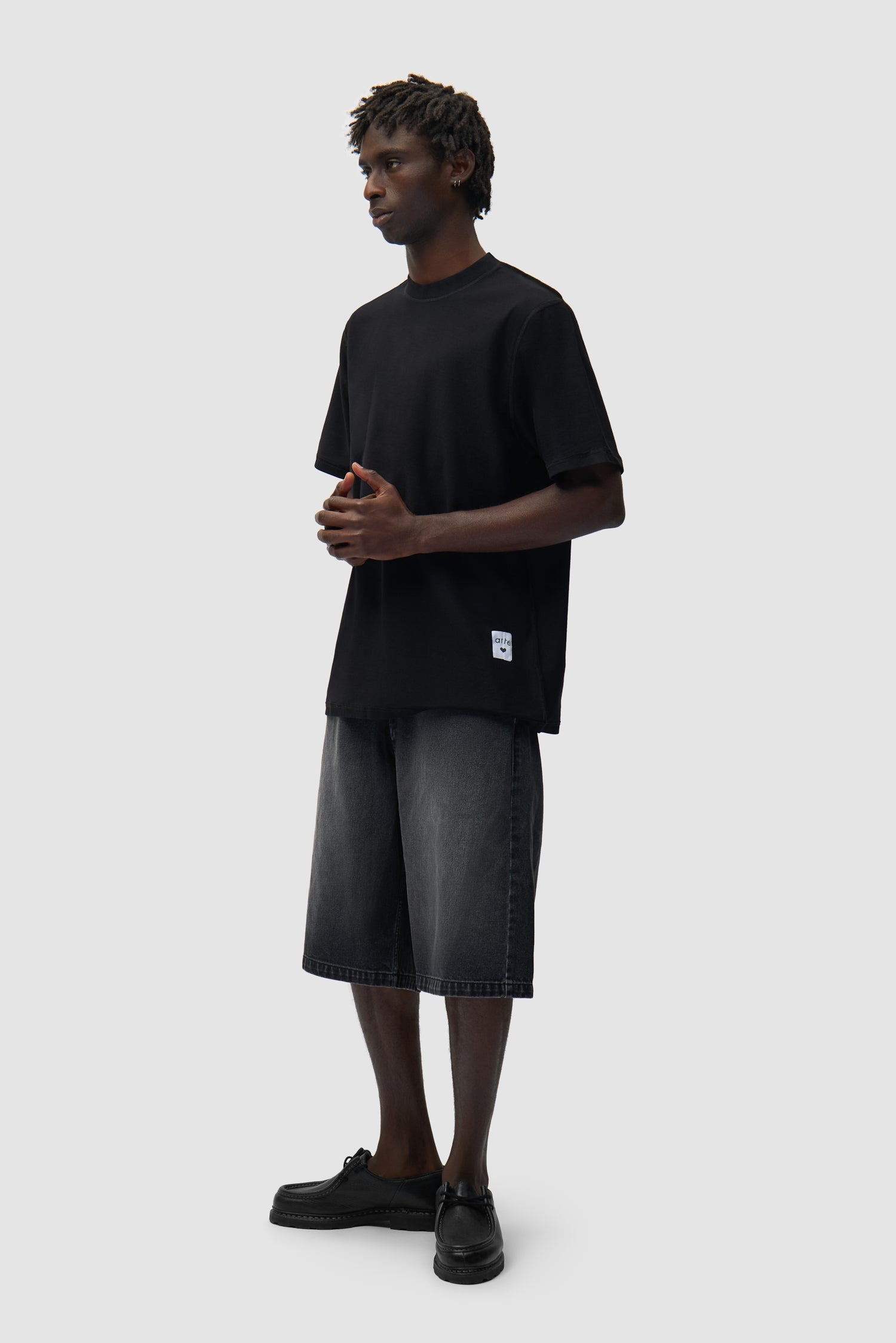 T-shirt à étiquette réversible - Noir