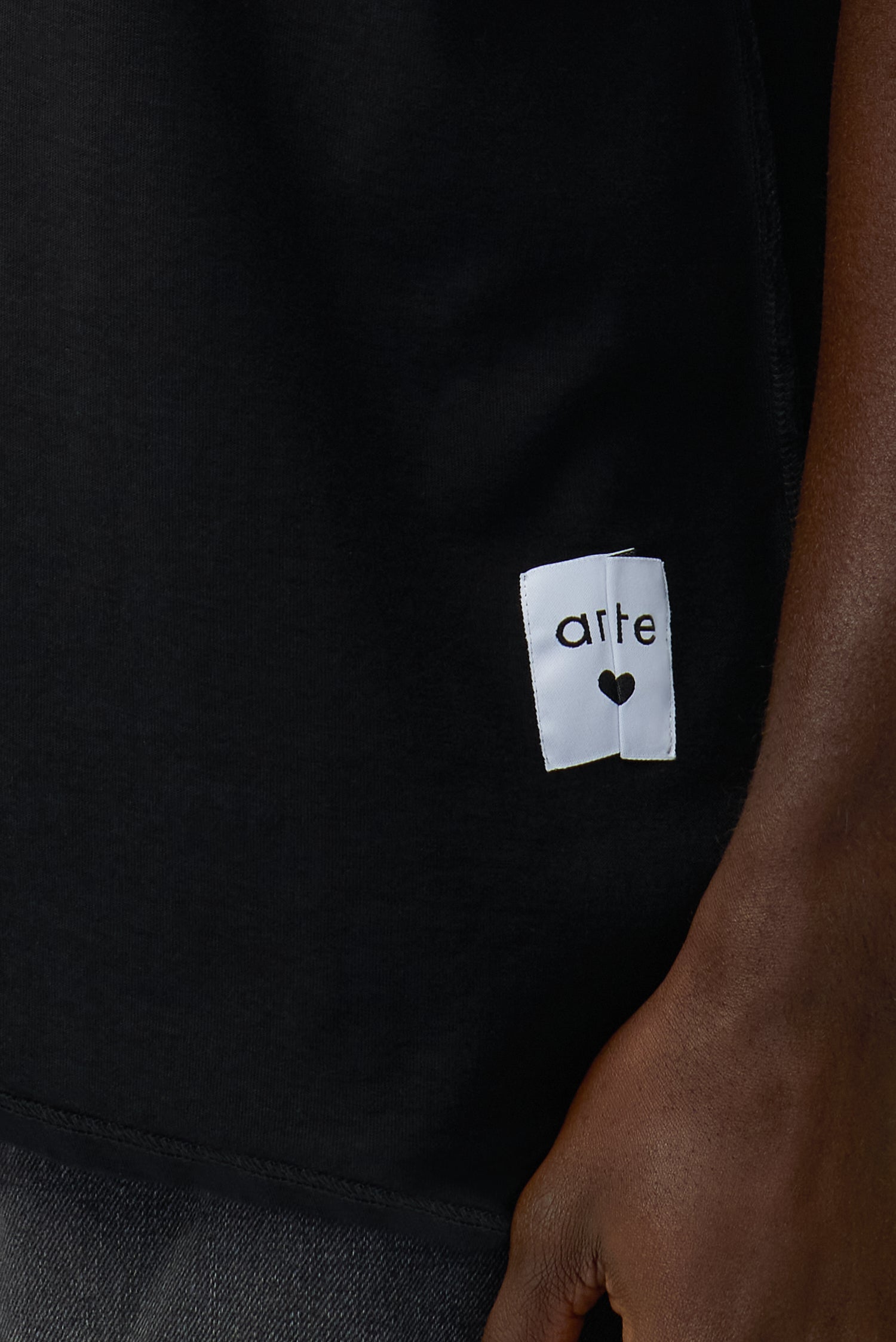 T-shirt à étiquette réversible - Noir