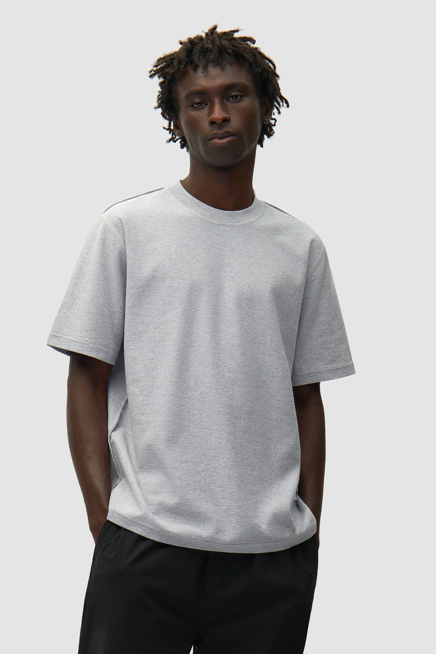 T-shirt à étiquette réversible - Gris